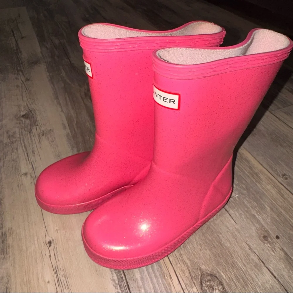 Hunter Kids Bright Pink Waterproof Boots